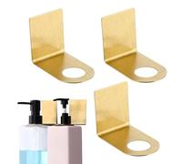 Lunaobrik Lot de 3 porte-shampoings pour la douche - En acier inoxydable - Sans perçage - Avec crochet mural - Pour bouteille, distributeur de savon, carrelage en bois, mur de maison, appartement