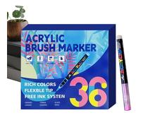 Lunaobrik Marqueurs Acrylique Pointe Pinceau | Fournitures d'Écriture Douces Multi-Couleurs | Stylos Pinceau,pour Adultes École Bureau et Activités Créatives Cadeaux