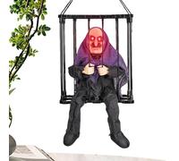 Lunaobrik Objet d'halloween Prisonnier - Parlante en Mouvement, Décoration De Prisonnier d'horreur | Figure Inquiérante en Cage, Acteur De Prison Hanté, Animatronique d'un Détenu Fantôme