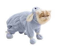 Lunaobrik Peignoir pour chien | Serviette pour chien en polaire corail avec sangle de pied à fermeture éclair - Vêtements et accessoires pour petits animaux de compagnie, anniversaires, anniversaires