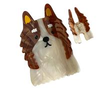 Lunaobrik Pince à griffe de chien, pinces à cheveux pour filles,Pinces à cheveux de chien de berger forte adhérence - épingle à cheveux design de chien de dessin animé, épingles à cheveux quotidiennes