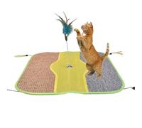 Lunaobrik Planche à gratter pour chat, tapis de grattage en sisal | Tapis de grattage horizontal des ravages naturels, tapis de protection de meubles multifonction avec corde pour