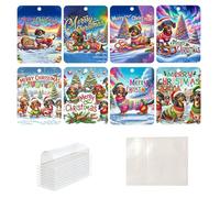 Lunaobrik Porte-billets de Noël, porte-monnaie de Noël - 8 pièces pour cartes d'argent pour chien | Ornements de vacances Argent Pendentifs de Noël drôles avec enveloppes pour la porte