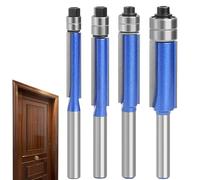 Lunaobrik Routeur de fil de roulement supérieur, pièces de routeur de travail du bois,4x Bit routeur de mouter roulement inférieur ensemble - Outil de travail du bois tige 1/4