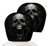Lunaobrik Scary Headrest Covers 2 Piece Halloween Skull Stretchy Universal