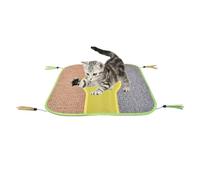 Lunaobrik Sisal Mat pour chats - Tapis de griffage horizontal pour chats - Tapis de griffage horizontal des ravages naturels | Protecteur de meubles multifonction avec corde pour chat