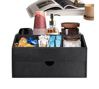 Lunaobrik Station d'organisation de café pour comptoir | Organisateur de cuisine avec tiroir pour sachets de thé - Organisateur de capsules de café pour bureau - Pour maison, appartement, bureau,