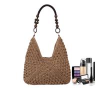 Lunaobrik Stroh Strandtasche, Große Gehäkelte Handtasche Boho Für Damen