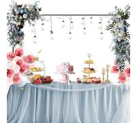 Lunaobrik Table Arch Stand with Clamps | Adjustable Over The Table Rod Stand with Clamps | Dining Background Rack for Daily Swing Event Catering Wedding Halloween Vendor Picnic Dessert