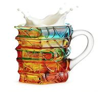Lunaobrik Tasse à café sur le thème du livre, design en vitrail 3D, tasses à café inspirées des livres, pour la maison, la cuisine, le bureau, le bar, les femmes, les hommes, les anniversaires et Noël