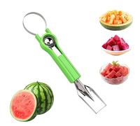 Lunaobrik Trancheur À Pastèque Et Outil De Découpe | Poignée Ergonomique 4 En 1 En Acier Inoxydable - Kit Sculpture Sur Fruits | Pour Kiwis Ananas Maison Cuisine Camping Magasin De Fruits