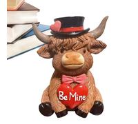 Lunaobrik Vaches De La Saint-Valentin - Figurine en Résin Décorative Romantique,Statuette Bovine Mignonne Déco D'Intérieur,pour Lui Elle Petit Ami Petite Amie Mari Femme Chambre Salon Bureau