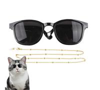 Lunaobrik Verres à œil de chat - Verres à œil de chat avec chaîne - Verres à yeux de costume de cosplay amusants en PET | Puppy pesant jusqu'à 15 livres - Accessoires photo habillés - Coiffe jouet