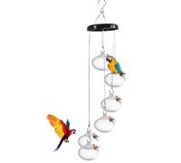 Lunaobrik Wind Chimes Hummingbird Feeder - Set of 6 Hummingbird Water Drinking Wind Chimes | Tree Window Mount Garden Ornament Bird Feeder for Parks, Backyard, Patio
