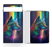 Lunaphora Jeu de tarot vierge avec dos imprimé - Créez vos propres cartes Oracle ou jeu d'affirmation - Boîte de 80 cartes de tarot vierges sur lesquelles écrire (7 x 12,1 cm/motif loup mystique)