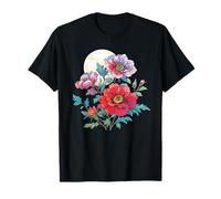 Lunar Bloom Wild Poppy Flower Moon Magic T-Shirt