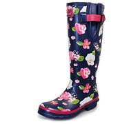 Lunar Garden, Haute Plates Bottes de Pluie femme, Bleu (Navy), 41 EU