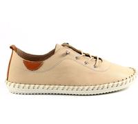 Lunar Lunar Cream St Ives Leather Plimsoll Shoes Cream 6 EU 39