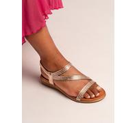 Lunar Lunar Pink Rose Gold Jazmine Wide Fit Sandals