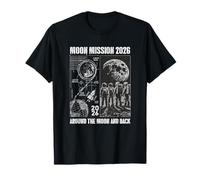 Lunar Mission 2 Beyond Moon and Back Astronaute Dark Space T-Shirt