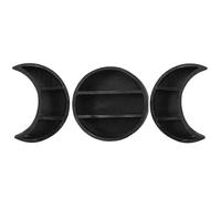 Lunar Wall Rack Set - Crescent And Full Moon Shelf, Contemporary Floating Storage, Decorative Astronomy-Inspired Home Accent | Wall Mounted Display, Living Area Bedroom Study, Modern Space Ornament, U