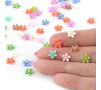 LunarCharm 100 pièces de décoration Miniatures en résine en Forme de Fleurs, Mini décorations Florales, Accessoires de décoration 3D pour Maison de poupée, pour Nail Art et projets créatifs (Fleurs