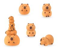 LunarCharm 5 Pièces Figurines Mini Capybara, Petites Capybaras pour Tableau de Bord, Miniatures de Maison de poupée, Mini-Animaux en résine pour Jardin féerique, décoration Maison, Cadeau