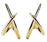 LunarCharm Boucles d'Oreilles en Or 14 Carats pour Femme - Tendance, Délicates, Simples et Minimalistes - Cadeaux pour les Femmes, Or, L