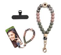 LunarCharm Bracelet en perles de silicone pour téléphone portable - Cordon élastique pour téléphone portable - Compatible avec la plupart des smartphones, marguerites, Multicolore, XL