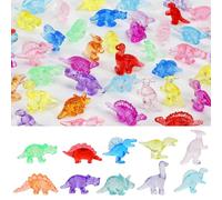 LunarCharm Lot de 100 Mini-Figurines Dinosaure Mini-Figurines Animaux à Cacher Jouet de Trésor pour Enfants Mini-Dinosaures en Résine Cadeaux de Fête Remplisseur de Vases