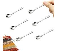 LunarCharm Lot de 6 petites cuillères en acier inoxydable pour bocaux à épices, taille mini, jolies petites cuillères à épices en acier inoxydable pour épices, sel, sucre, petites pelles amusantes,