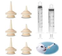 LunarCharm Lot de 6 tétines réutilisables pour biberons de chaton avec seringues pour chiots, chatons et autres animaux de compagnie nouveau-nés