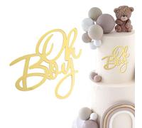 LunarCharm Oh Baby Cake Topper Or Acrylique, Oh Baby Cake Topper Baby Party Décoration de gâteau Baby Shower, Gâteau de Couches Gender Reveal Décoration de fête Coiffeur de gâteau