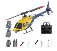 Lunaro Bell 206 Hélicoptère RC pour adultes, A60 4CH Flybarless hélicoptère télécommandé avec gyroscope 6 axes, cadeau pour débutants (piles Truiple)