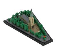 Lunaro Ensemble de blocs de construction de l'église Saint-Jean de Darmstadt, échelle 1/560, modèle d'architecture allemande réaliste, kit de construction à faire soi-même pour adolescents et adultes