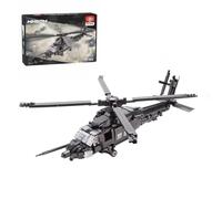 Lunaro Kit de construction d'hélicoptère militaire, kit de construction militaire, jouet de jet de combat, construction d'avion, cadeau pour adultes et enfants (1057 pièces)