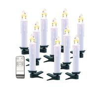 Lunartec 10 bougies à LED sans fil avec télécommande - Blanc
