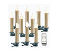 Lunartec 10 bougies à LED sans fil avec télécommande - Doré
