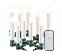 Lunartec 10 bougies à LED sans fil pour sapin de Noël d'extérieur avec télécommande