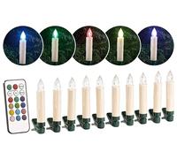 Lunartec 10 bougies de Noël à LED RVB avec télécommande infrarouge