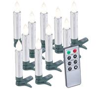 Lunartec 10 bougies LED pour sapin de Noël avec télécommande - coloris Argent