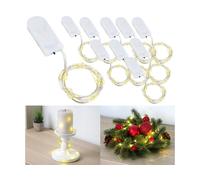 10 guirlandes lumineuses à piles avec 24 micro LED blanc chaud - 1,2 m [Lunartec]