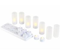 Lunartec 12 bougies chauffe-plat LED avec photophores et station de chargement