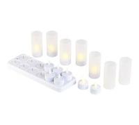 12 bougies chauffe-plat LED avec photophores et station de chargement [Lunartec]