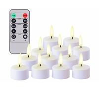 Lunartec 12 bougies chauffe-plat LED effet flamme rechargeables et télécommandées