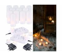 Lunartec 12 bougies plates à LED effet flamme scintillante