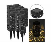 Lunartec 12 lanternes décoratives solaires à LED blanc chaud