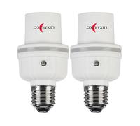 Lunartec 2 adaptateurs pour culot d'ampoule E27 sur E27 avec deux détecteurs