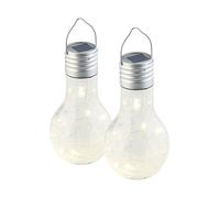 Lunartec 2 ampoules solaires à LED aspect craquelé avec capteur de luminosité