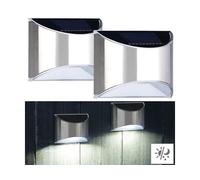 Lunartec 2 appliques murales solaires à LED en acier inoxydable WL-135.solar
